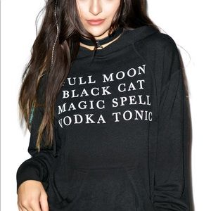 Wildfox full moon black cat hoodie